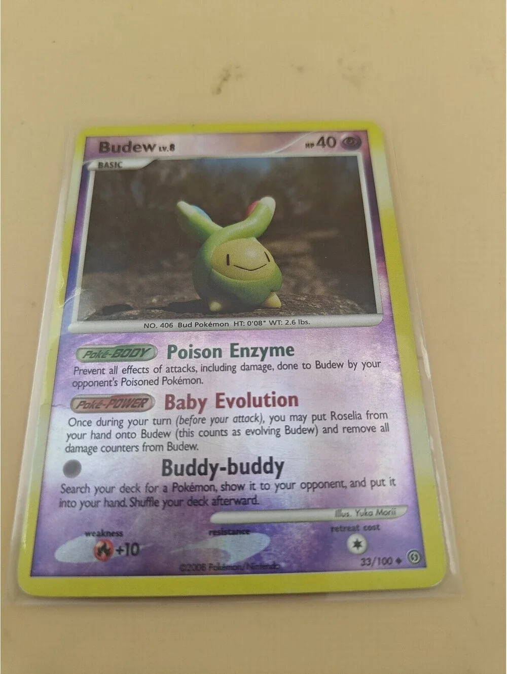 Pokemon Budew 33/100 Stormfront Uncommon Reverse Holo M/NM